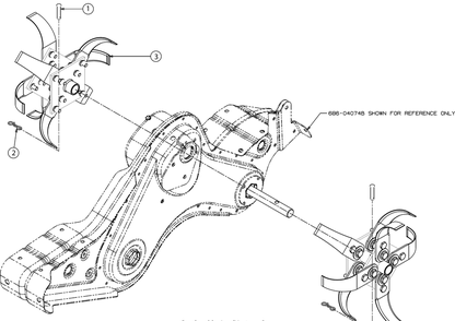 Tines Diagram and Parts List for RT65H (21AB455C710)(2019) Cub Cadet Tiller